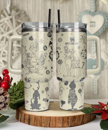 The Grinch Movies Christmas Custom Stanley Quencher 40Oz Stainless Steel Tumbler With Handle