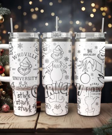 The Grinch Movies Christmas Custom Stanley Quencher 40Oz Stainless Steel Tumbler With Handle