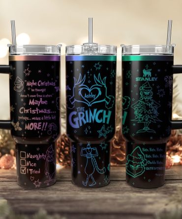 The Grinch Movies Christmas Custom Stanley Quencher 40Oz Stainless Steel Tumbler With Handle