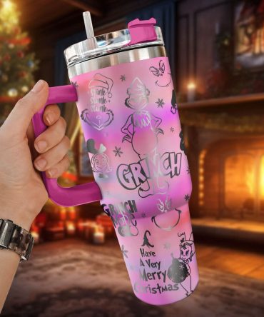 The Grinch Movies Christmas Custom Stanley Quencher 40Oz Stainless Steel Tumbler With Handle