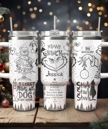 The Grinch Movies Christmas Custom Stanley Quencher 40Oz Stainless Steel Tumbler With Handle