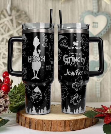 The Grinch Movies Christmas Custom Stanley Quencher 40Oz Stainless Steel Tumbler With Handle