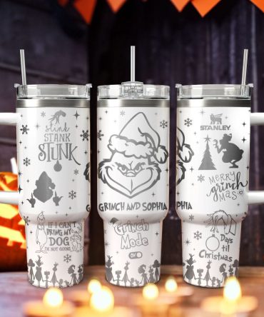 The Grinch Movies Christmas Custom Stanley Quencher 40Oz Stainless Steel Tumbler With Handle