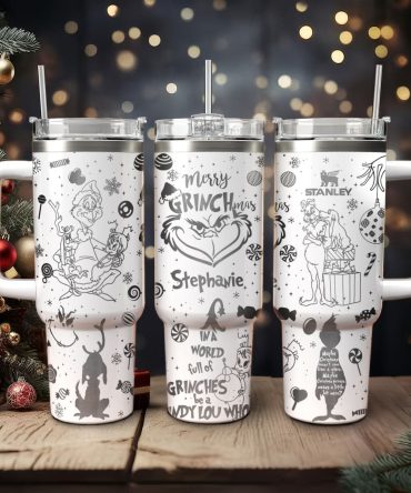 The Grinch Movies Christmas Custom Stanley Quencher 40Oz Stainless Steel Tumbler With Handle