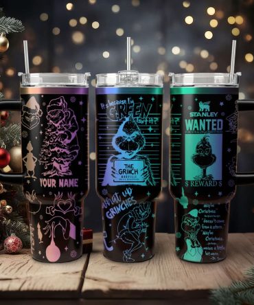 The Grinch Movies Christmas Custom Stanley Quencher 40Oz Stainless Steel Tumbler With Handle
