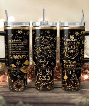 The Grinch Movies Christmas Custom Stanley Quencher 40Oz Stainless Steel Tumbler With Handle