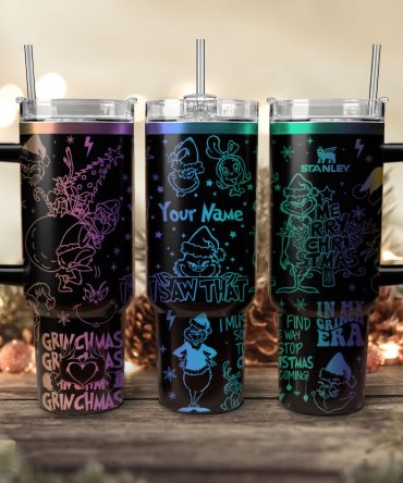 The Grinch Movies Christmas Custom Stanley Quencher 40Oz Stainless Steel Tumbler With Handle
