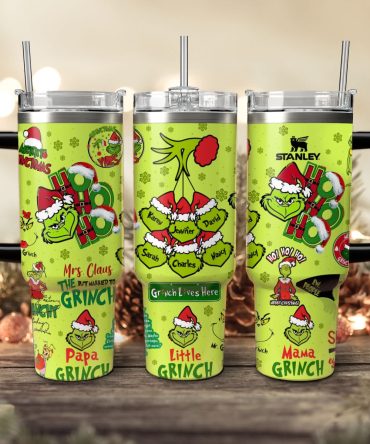 The Grinch Movies Christmas Custom Stanley Quencher 40Oz Stainless Steel Tumbler With Handle