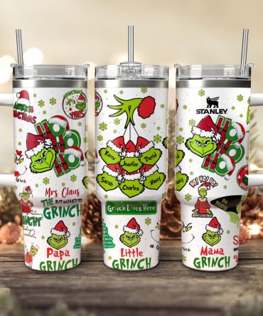 The Grinch Movies Christmas Custom Stanley Quencher 40Oz Stainless Steel Tumbler With Handle