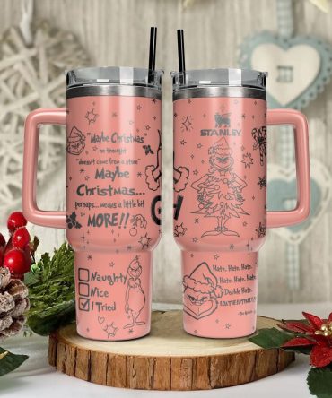 The Grinch Movies Christmas Custom Stanley Quencher 40Oz Stainless Steel Tumbler With Handle