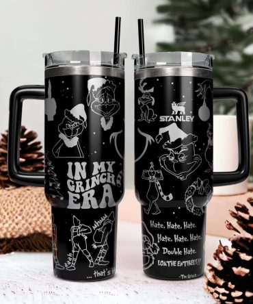 The Grinch Movies Christmas Custom Stanley Quencher 40Oz Stainless Steel Tumbler With Handle