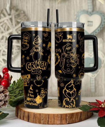 The Grinch Movies Christmas Custom Stanley Quencher 40Oz Stainless Steel Tumbler With Handle