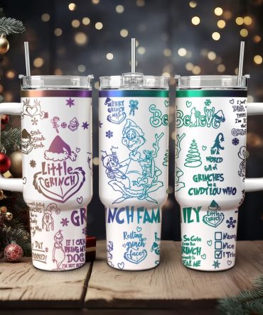 The Grinch Movies Christmas Custom Stanley Quencher 40Oz Stainless Steel Tumbler With Handle