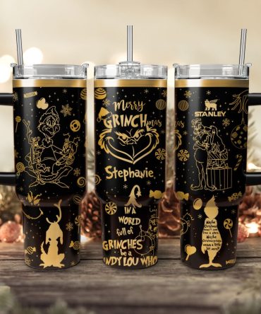 The Grinch Movies Christmas Custom Stanley Quencher 40Oz Stainless Steel Tumbler With Handle