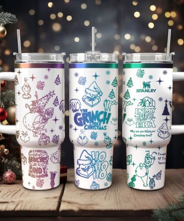 The Grinch Movies Christmas Custom Stanley Quencher 40Oz Stainless Steel Tumbler With Handle