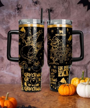 The Grinch Movies Christmas Custom Stanley Quencher 40Oz Stainless Steel Tumbler With Handle