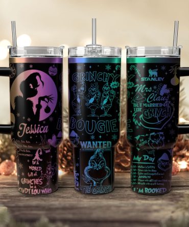 The Grinch Movies Christmas Custom Stanley Quencher 40Oz Stainless Steel Tumbler With Handle