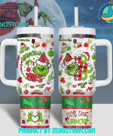 The Grinch Movies Christmas Custom Stanley Quencher 40Oz Stainless Steel Tumbler With Handle