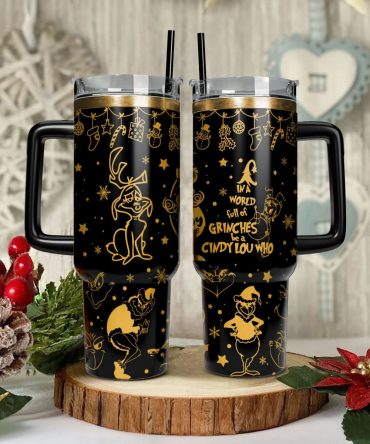 The Grinch Movies Christmas Custom Stanley Quencher 40Oz Stainless Steel Tumbler With Handle