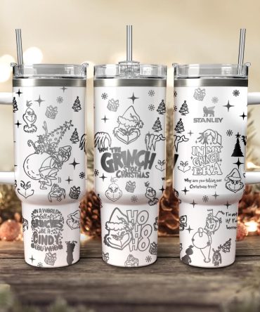 The Grinch Movies Christmas Custom Stanley Quencher 40Oz Stainless Steel Tumbler With Handle