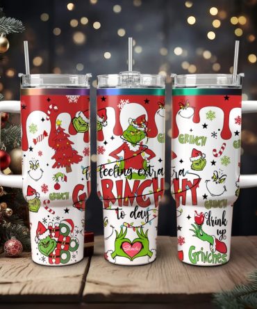 The Grinch Movies Christmas Custom Stanley Quencher 40Oz Stainless Steel Tumbler With Handle