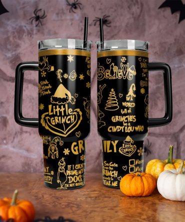The Grinch Movies Christmas Custom Stanley Quencher 40Oz Stainless Steel Tumbler With Handle