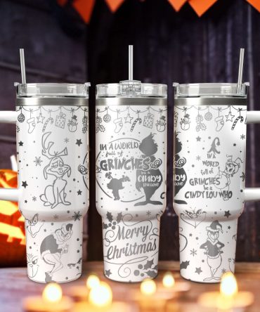 The Grinch Movies Christmas Custom Stanley Quencher 40Oz Stainless Steel Tumbler With Handle