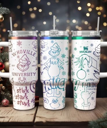 The Grinch Movies Christmas Custom Stanley Quencher 40Oz Stainless Steel Tumbler With Handle