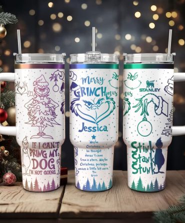 The Grinch Movies Christmas Custom Stanley Quencher 40Oz Stainless Steel Tumbler With Handle