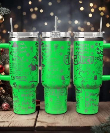 The Grinch Movies Christmas Custom Stanley Quencher 40Oz Stainless Steel Tumbler With Handle