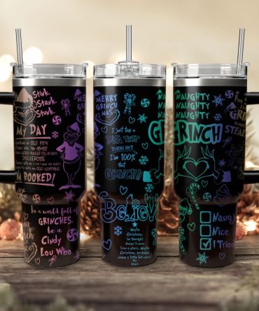 The Grinch Movies Christmas Custom Stanley Quencher 40Oz Stainless Steel Tumbler With Handle