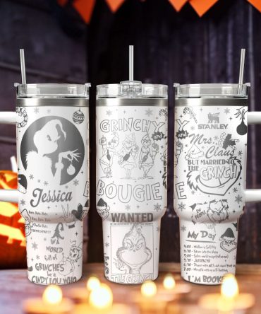 The Grinch Movies Christmas Custom Stanley Quencher 40Oz Stainless Steel Tumbler With Handle