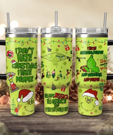 The Grinch Movies Christmas Custom Stanley Quencher 40Oz Stainless Steel Tumbler With Handle