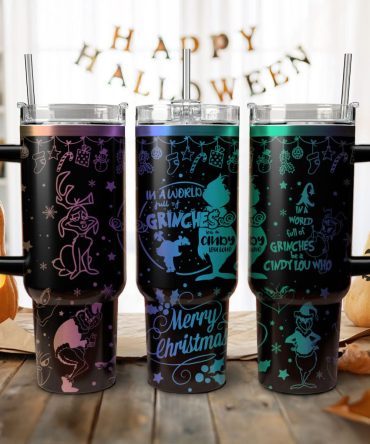 The Grinch Movies Christmas Custom Stanley Quencher 40Oz Stainless Steel Tumbler With Handle