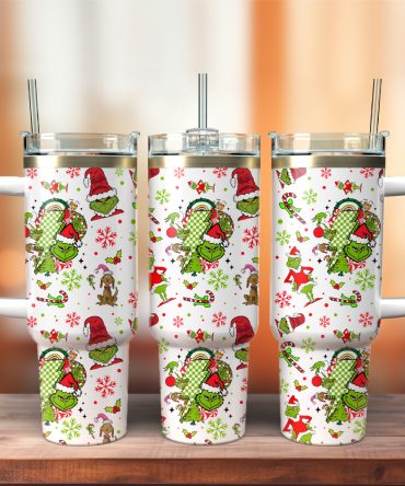 The Grinch Movies Christmas Custom Stanley Quencher 40Oz Stainless Steel Tumbler With Handle
