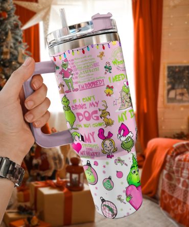 The Grinch Movies Christmas Custom Stanley Quencher 40Oz Stainless Steel Tumbler With Handle