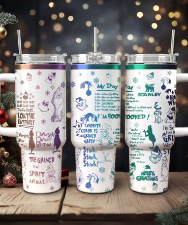 The Grinch Movies Christmas Custom Stanley Quencher 40Oz Stainless Steel Tumbler With Handle