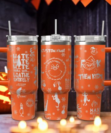 The Grinch Movies Christmas Custom Stanley Quencher 40Oz Stainless Steel Tumbler With Handle