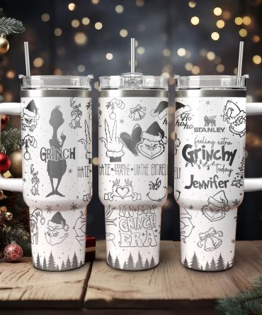 The Grinch Movies Christmas Custom Stanley Quencher 40Oz Stainless Steel Tumbler With Handle
