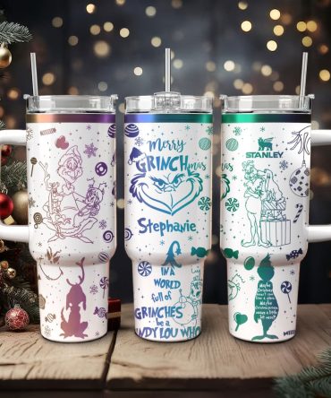 The Grinch Movies Christmas Custom Stanley Quencher 40Oz Stainless Steel Tumbler With Handle