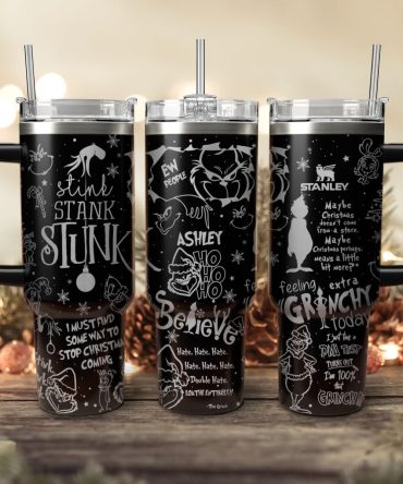The Grinch Movies Christmas Custom Stanley Quencher 40Oz Stainless Steel Tumbler With Handle