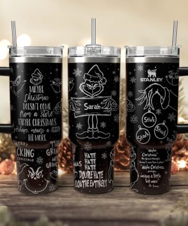 The Grinch Movies Christmas Custom Stanley Quencher 40Oz Stainless Steel Tumbler With Handle