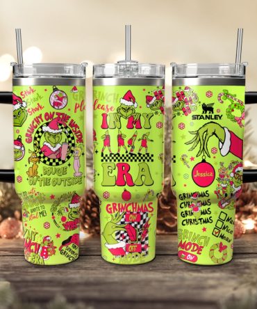 The Grinch Movies Christmas Custom Stanley Quencher 40Oz Stainless Steel Tumbler With Handle