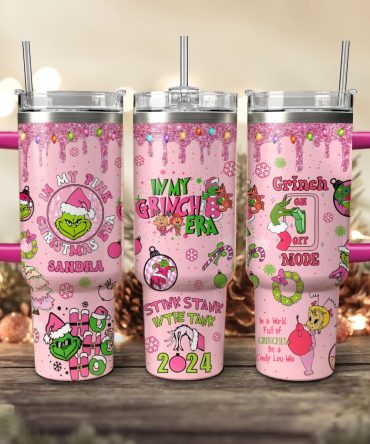 The Grinch Movies Christmas Custom Stanley Quencher 40Oz Stainless Steel Tumbler With Handle