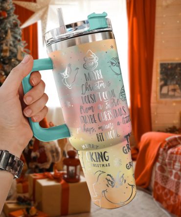 The Grinch Movies Christmas Custom Stanley Quencher 40Oz Stainless Steel Tumbler With Handle