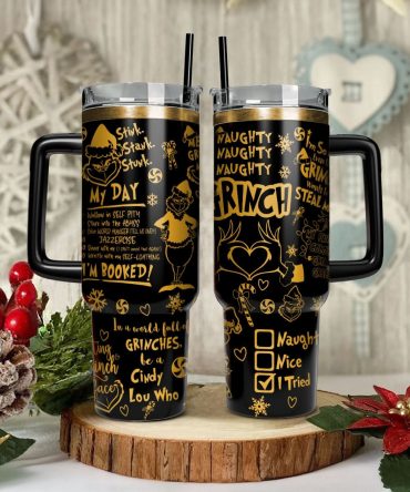 The Grinch Movies Christmas Custom Stanley Quencher 40Oz Stainless Steel Tumbler With Handle