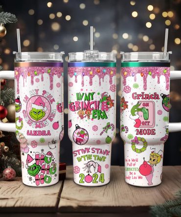 The Grinch Movies Christmas Custom Stanley Quencher 40Oz Stainless Steel Tumbler With Handle