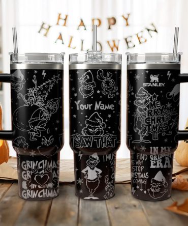 The Grinch Movies Christmas Custom Stanley Quencher 40Oz Stainless Steel Tumbler With Handle