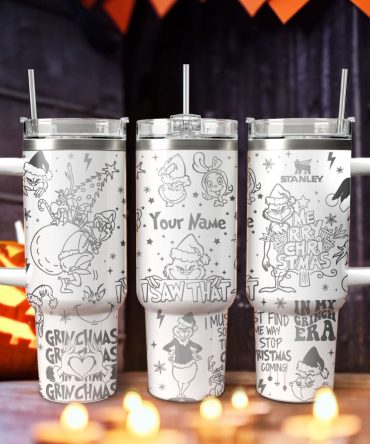 The Grinch Movies Christmas Custom Stanley Quencher 40Oz Stainless Steel Tumbler With Handle