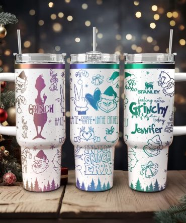 The Grinch Movies Christmas Custom Stanley Quencher 40Oz Stainless Steel Tumbler With Handle